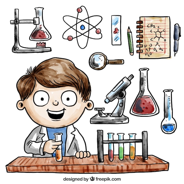 dibujado a mano la química de la acuarela