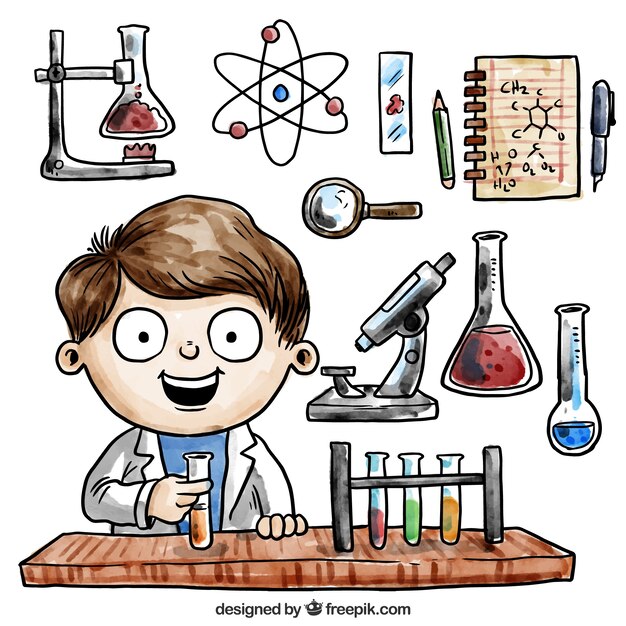 dibujado a mano la química de la acuarela