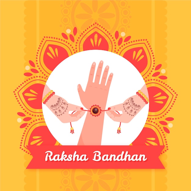 Dibujado a mano raksha bandhan