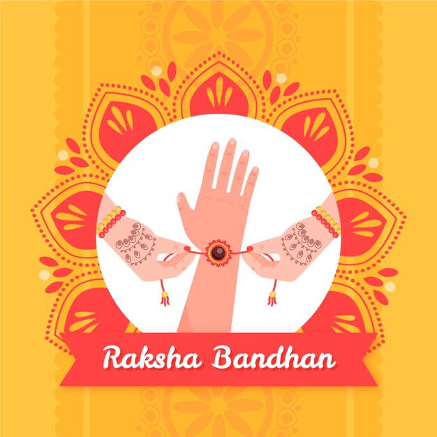 Dibujado a mano raksha bandhan