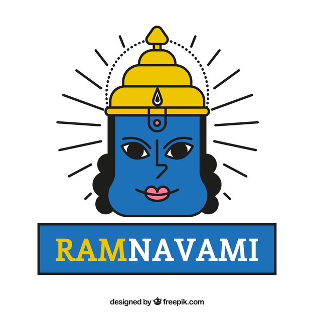 dibujado a mano Ram Navami fondo simbología