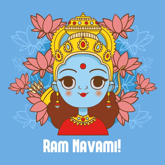 Dibujado a mano ram navami
