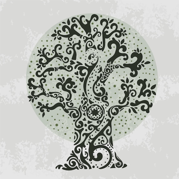 Vector gratuito dibujado a mano ramas de fantasía árbol vida