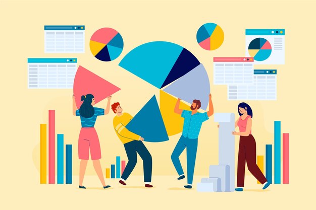 Dibujado a mano recopilación de datos comerciales