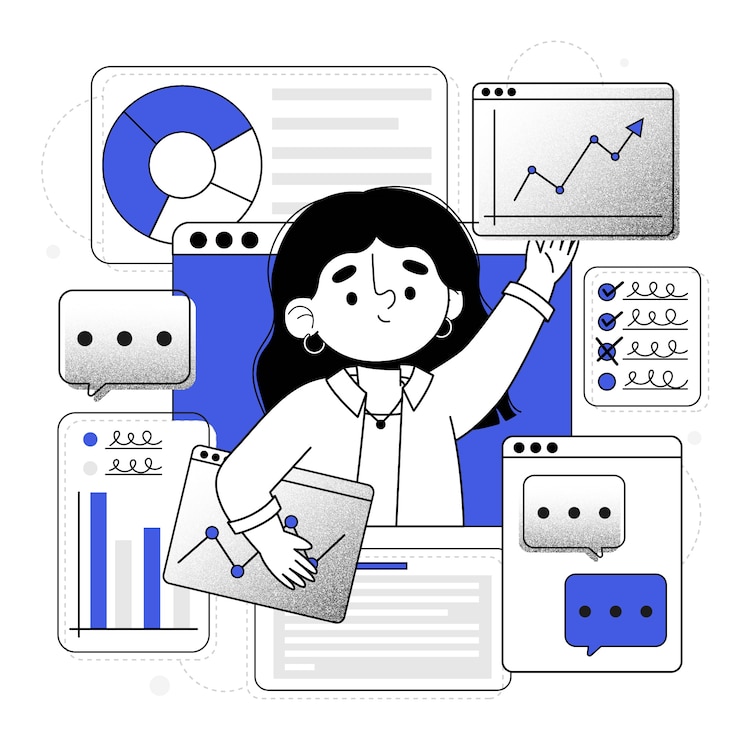 Vector gratuito dibujado a mano recopilación de datos en concepto de negocio