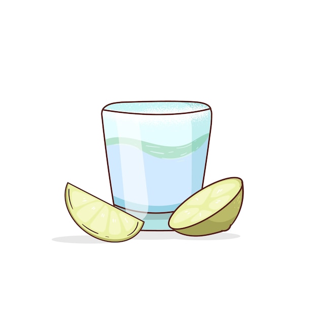 Dibujado a mano refrescante ilustración de mezcal