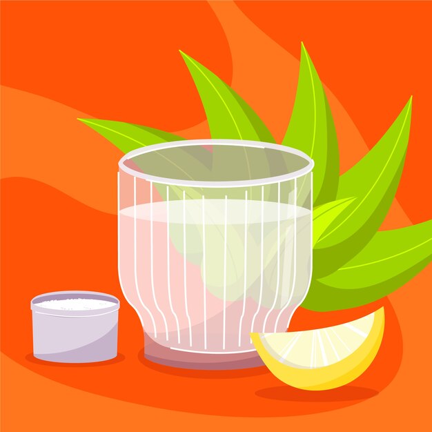 Dibujado a mano refrescante ilustración de mezcal
