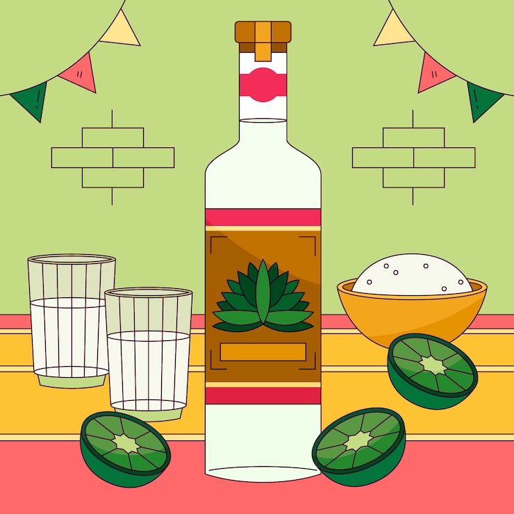Vector gratuito dibujado a mano refrescante ilustración de mezcal