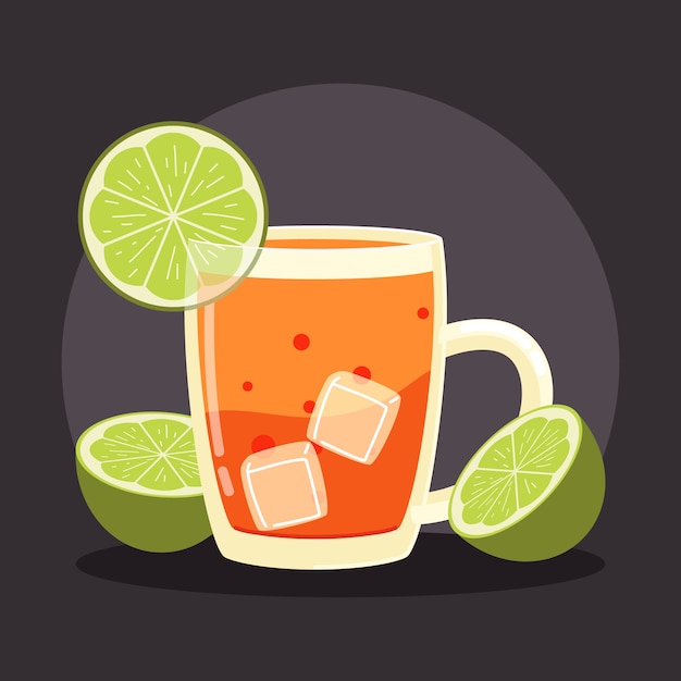 Vector gratuito dibujado a mano refrescante ilustración michelada