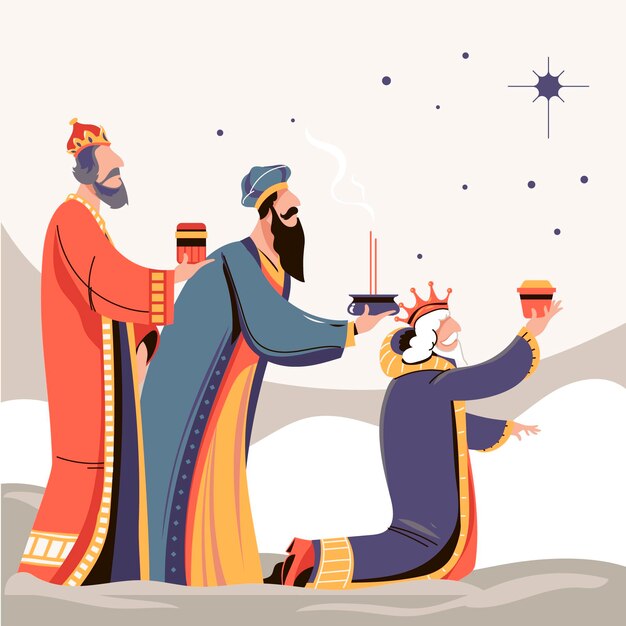 Dibujado a mano reyes magos ilustrado
