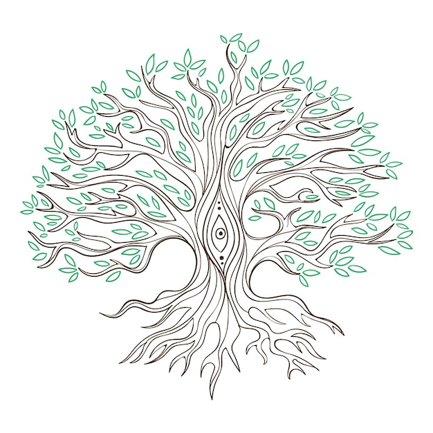 Dibujado a mano la vida del árbol