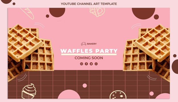 Dibujado a mano waffles party youtube canal art