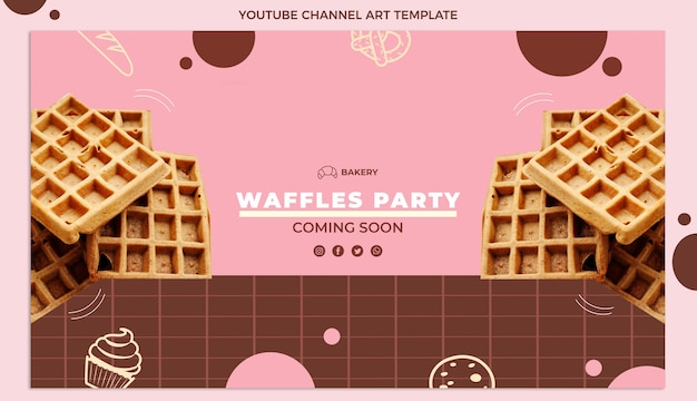 Dibujado a mano waffles party youtube canal art