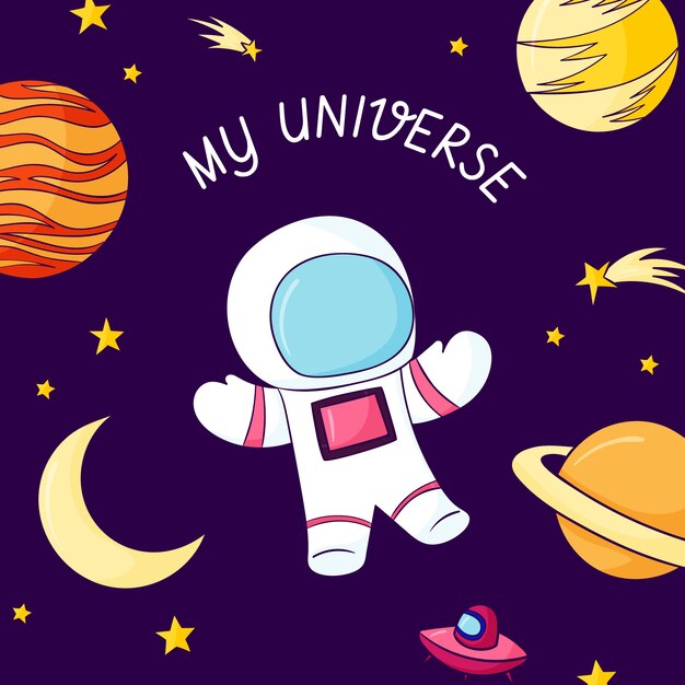 dibujados a mano de fondo planetas