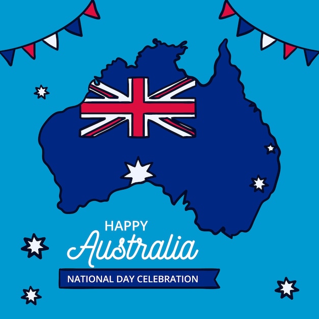 Vector gratuito dibujando con el día nacional de australia