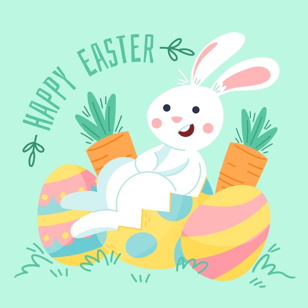 Dibujando con feliz día de pascua