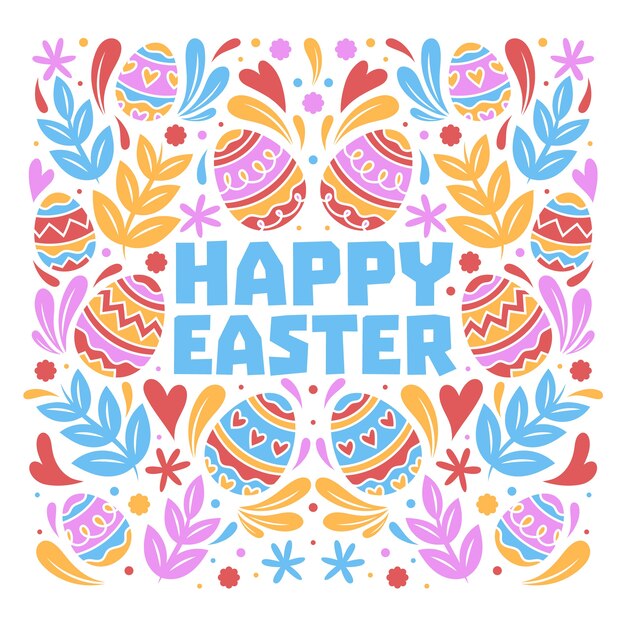 Dibujando con tema de feliz día de pascua