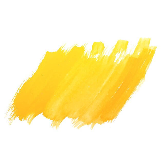 Dibujar a mano diseño de acuarela de trazo de pincel amarillo