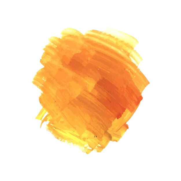 Dibujar a mano diseño de acuarela de trazo de pincel naranja amarillo