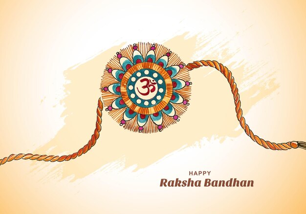 Dibujar a mano el diseño artístico de la tarjeta del festival indio raksha bandhan