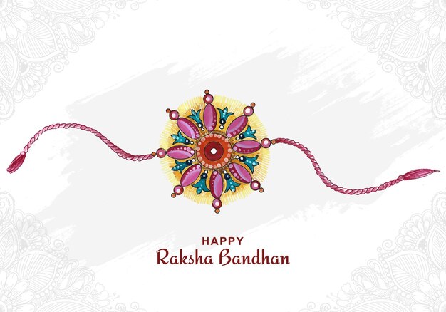 Dibujar a mano el diseño artístico de la tarjeta del festival indio raksha bandhan