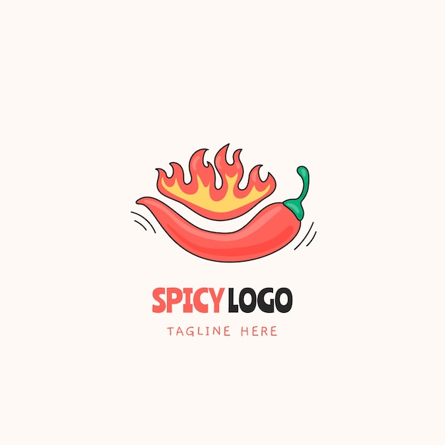 Dibujar a mano diseño de logotipo picante