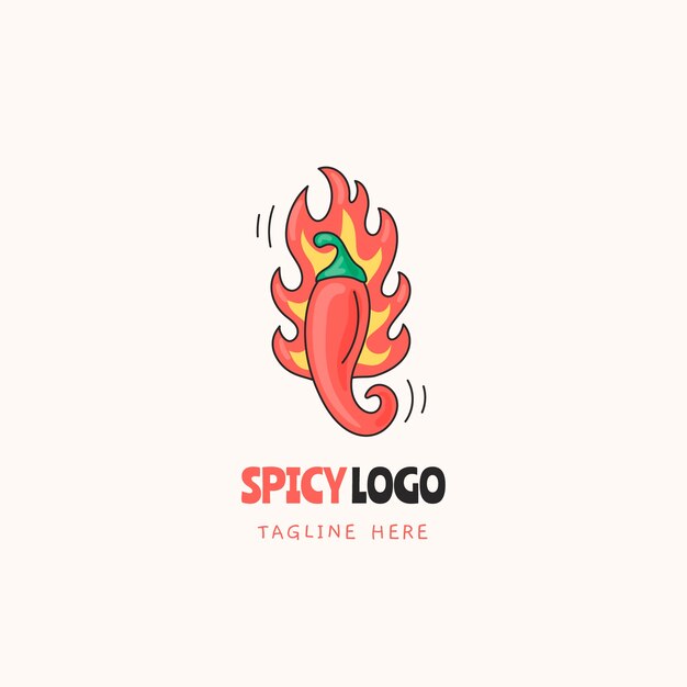 Dibujar a mano diseño de logotipo picante