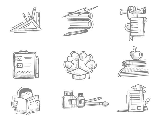 Dibujar a mano educación garabatos boceto diseño