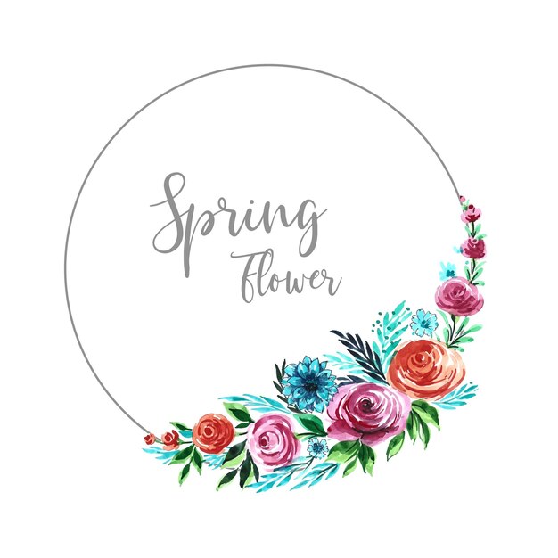 Dibujar a mano tarjeta de boda decorativa fondo colorido flor de primavera