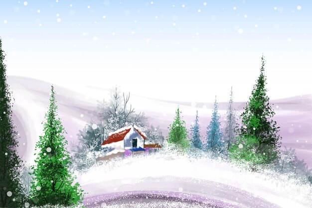 Dibujo de acuarela pintado a mano para navidad y feliz año nuevo fondo de temporada