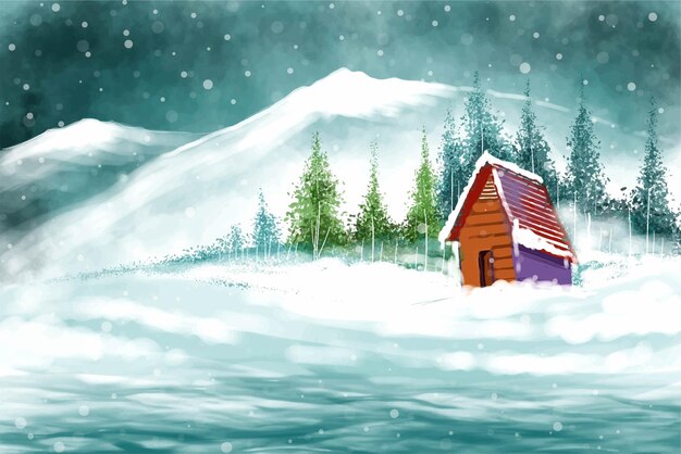 Dibujo de acuarela pintado a mano para navidad y feliz año nuevo fondo de temporada