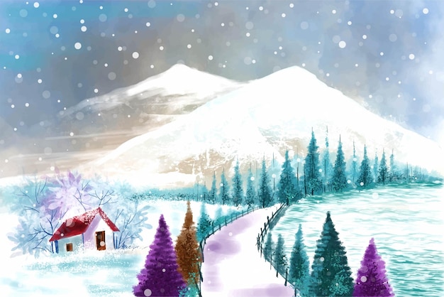 Dibujo de acuarela pintado a mano para navidad y feliz año nuevo fondo de temporada