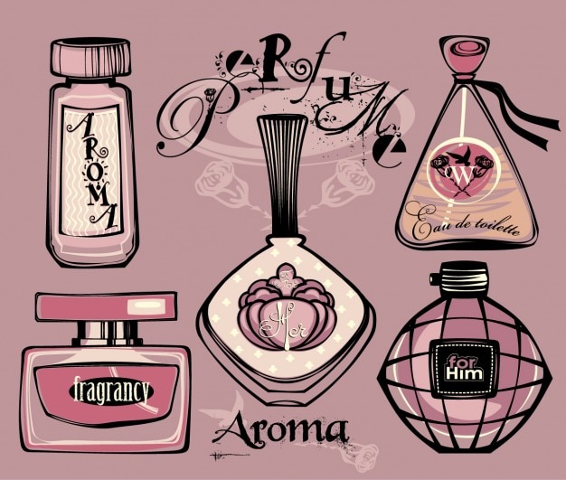 Vector gratuito dibujo botellas de perfume