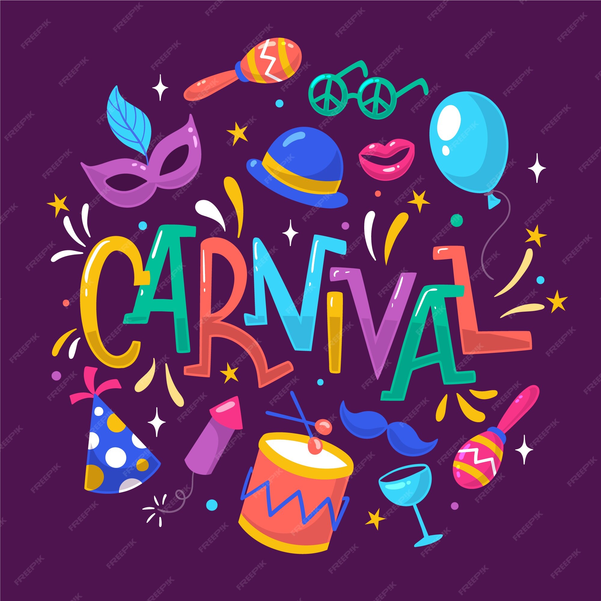 Dibujo de celebración de evento de carnaval | Vector Gratis