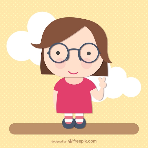 Vector gratuito dibujo de chica con gafas