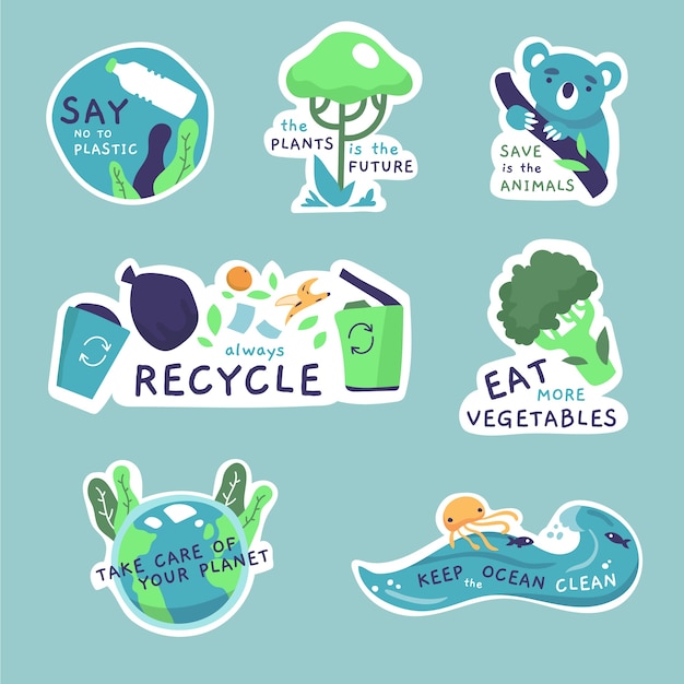 Dibujo de la colección de insignias de ecología