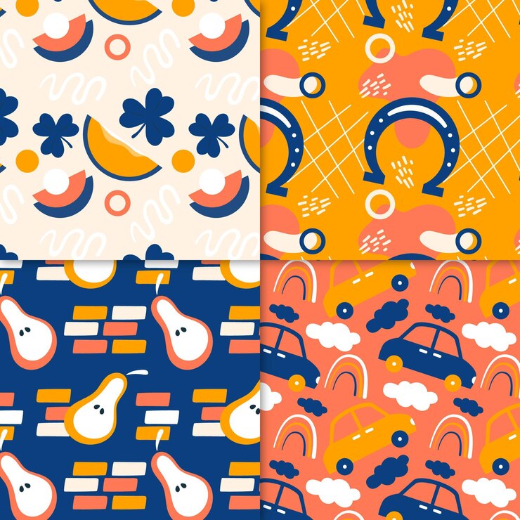 Vector gratuito dibujo de colección de patrones abstractos