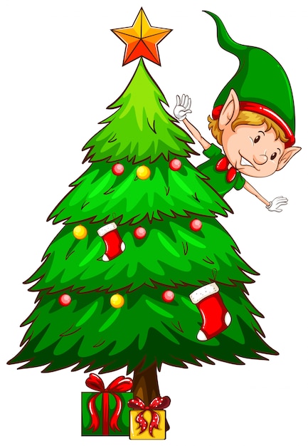 Un dibujo coloreado de un árbol de navidad