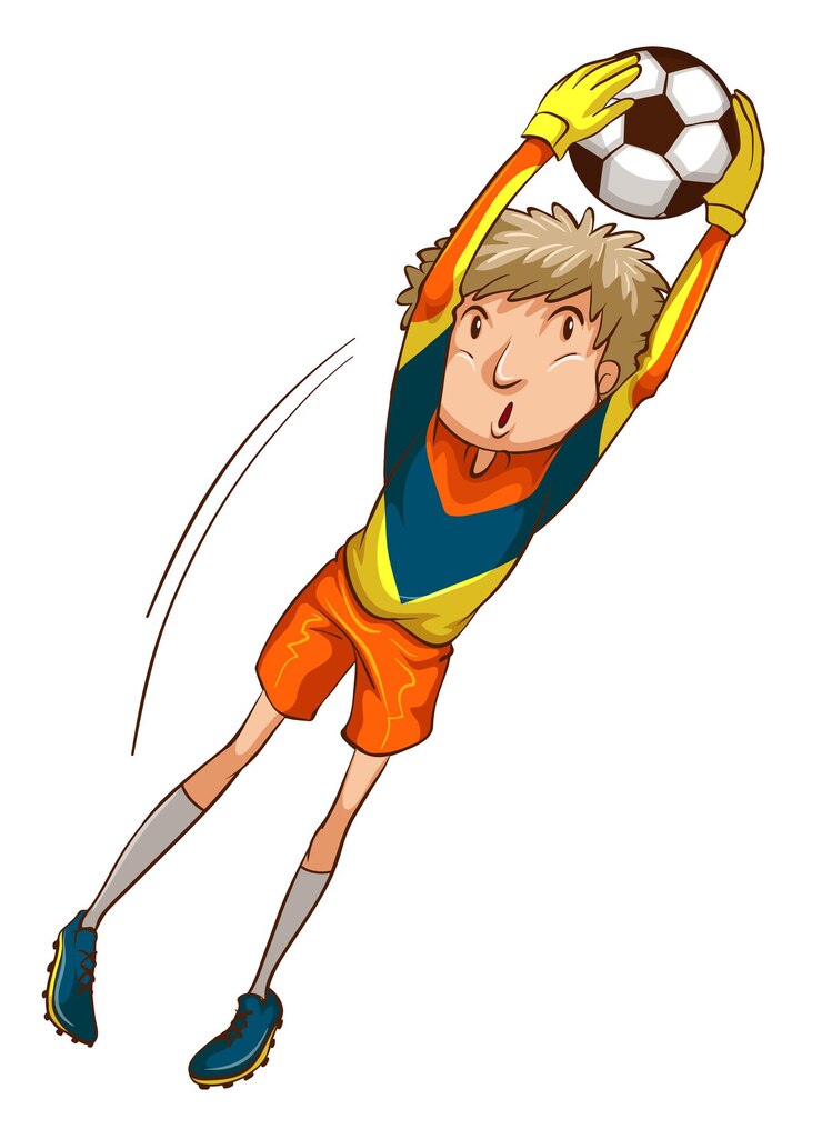 Vector gratuito un dibujo coloreado de un jugador de fútbol masculino