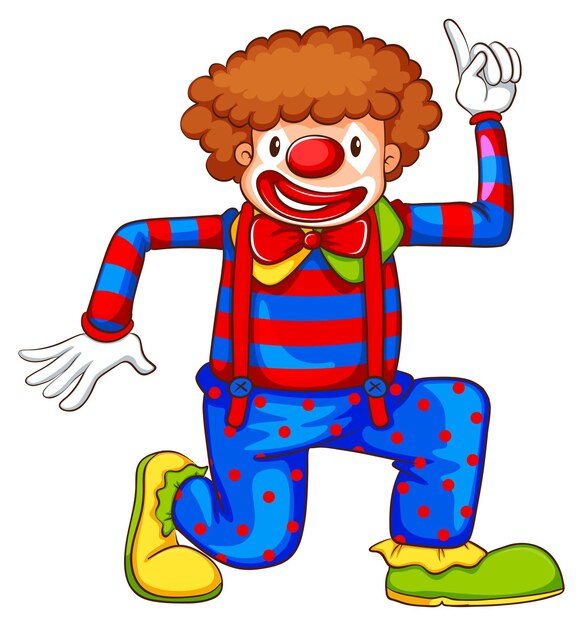 Un dibujo coloreado de un payaso.