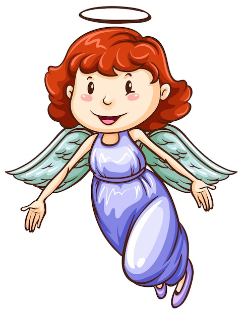 Un dibujo coloreado simple de un ángel