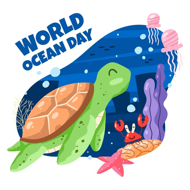 Dibujo del día mundial de los océanos