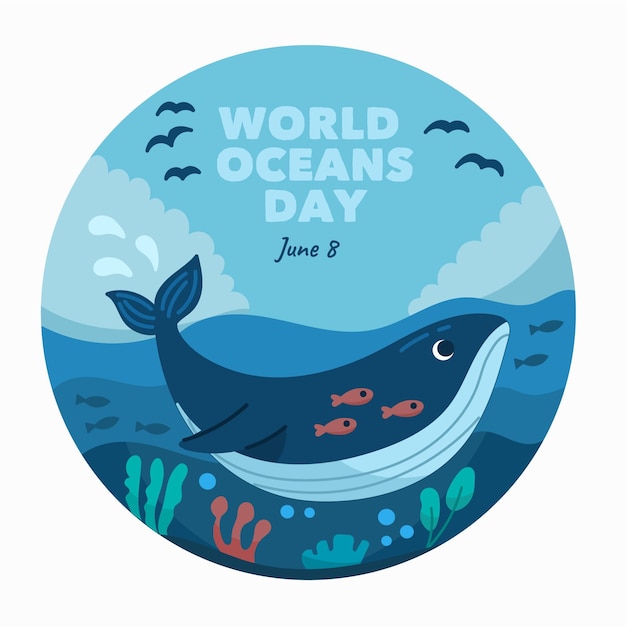 Dibujo del día mundial de los océanos