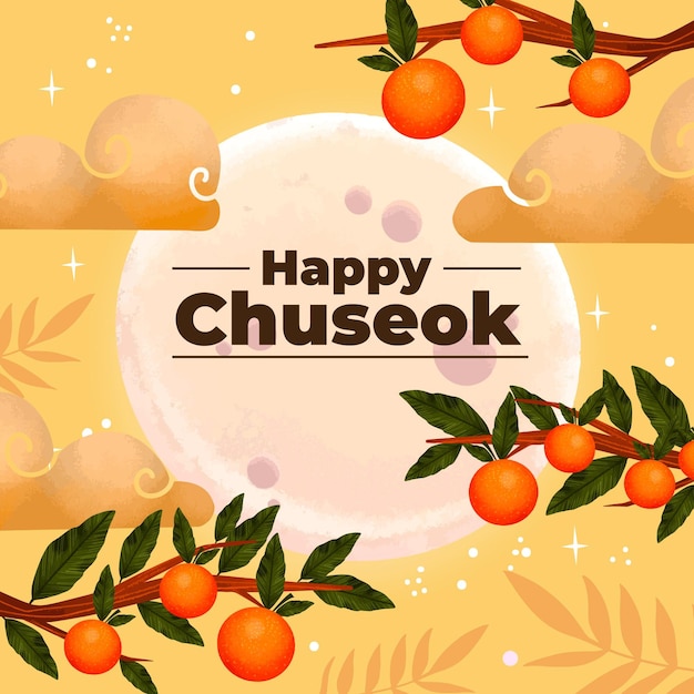 Vector gratuito dibujo del festival de chuseok