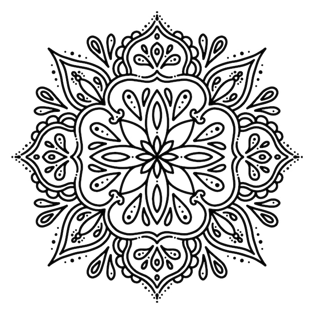 Dibujo de flor de loto mandala acuarela