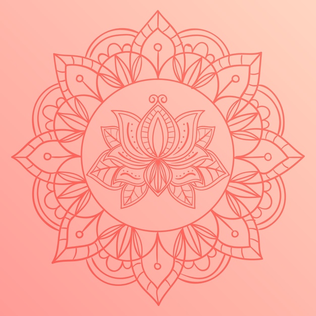 Vector gratuito dibujo de flor de loto mandala dibujado a mano