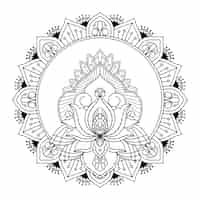 Vector gratuito dibujo de flor de loto mandala dibujado a mano