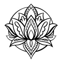 Vector gratis dibujo de flor de loto mandala dibujado a mano