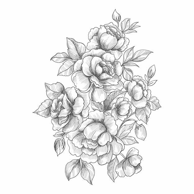 Dibujo floral decorativo artístico