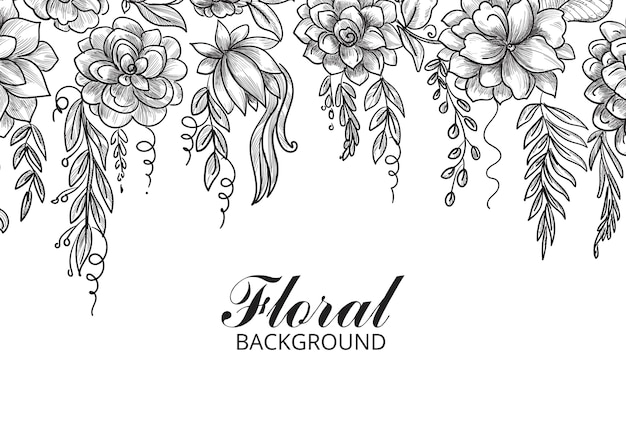 Vector gratuito dibujo floral decorativo ornamental